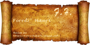 Forró Hubert névjegykártya